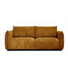 SOFA TAUER 3-Sitzer, honig - Dunkelgelb/Schwarz, Holzwerkstoff/Kunststoff (112/84/206cm) - Courtois Laville
