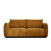 SOFA TAUER 3-Sitzer, honig - Dunkelgelb/Schwarz, Holzwerkstoff/Kunststoff (112/84/206cm) - Courtois Laville