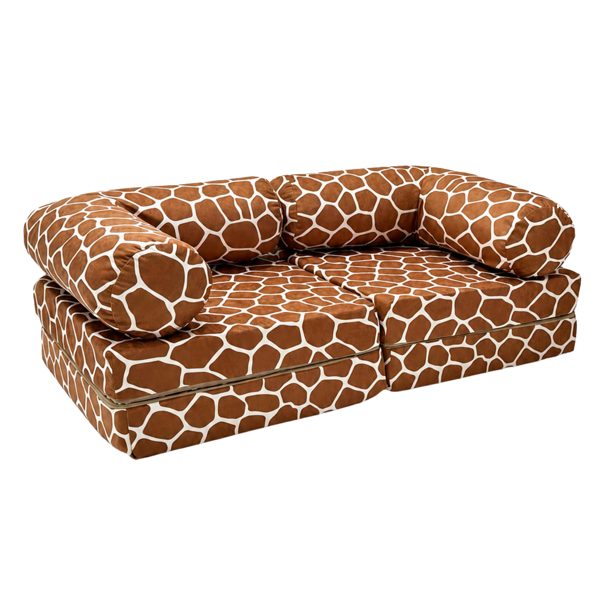 MODULARES Kindersofa Giraffe – weiches Spielsofa zum Spielen und Entspannen - Braun, Textil (142/25/71cm) - Bees & Blooms
