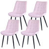 STUHL-SET 4 Stück aus Samt in Modernem Stil-YZ2 - Pink, Textil (53/88/62.5cm) - HOMAVO