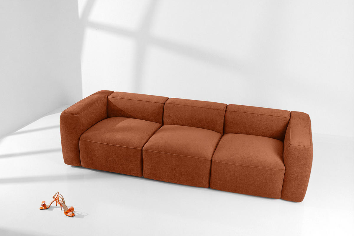 3-SITZER SOFA FUBBO, Rot - Rot, Holz/Holzwerkstoff (290/73/96cm) - KONSIMO®
