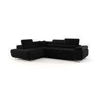 ECKSOFA Monaro Mit Schlaffunktion - Schwarz, Holzwerkstoff/Textil (275/202cm) - Fun Möbel
