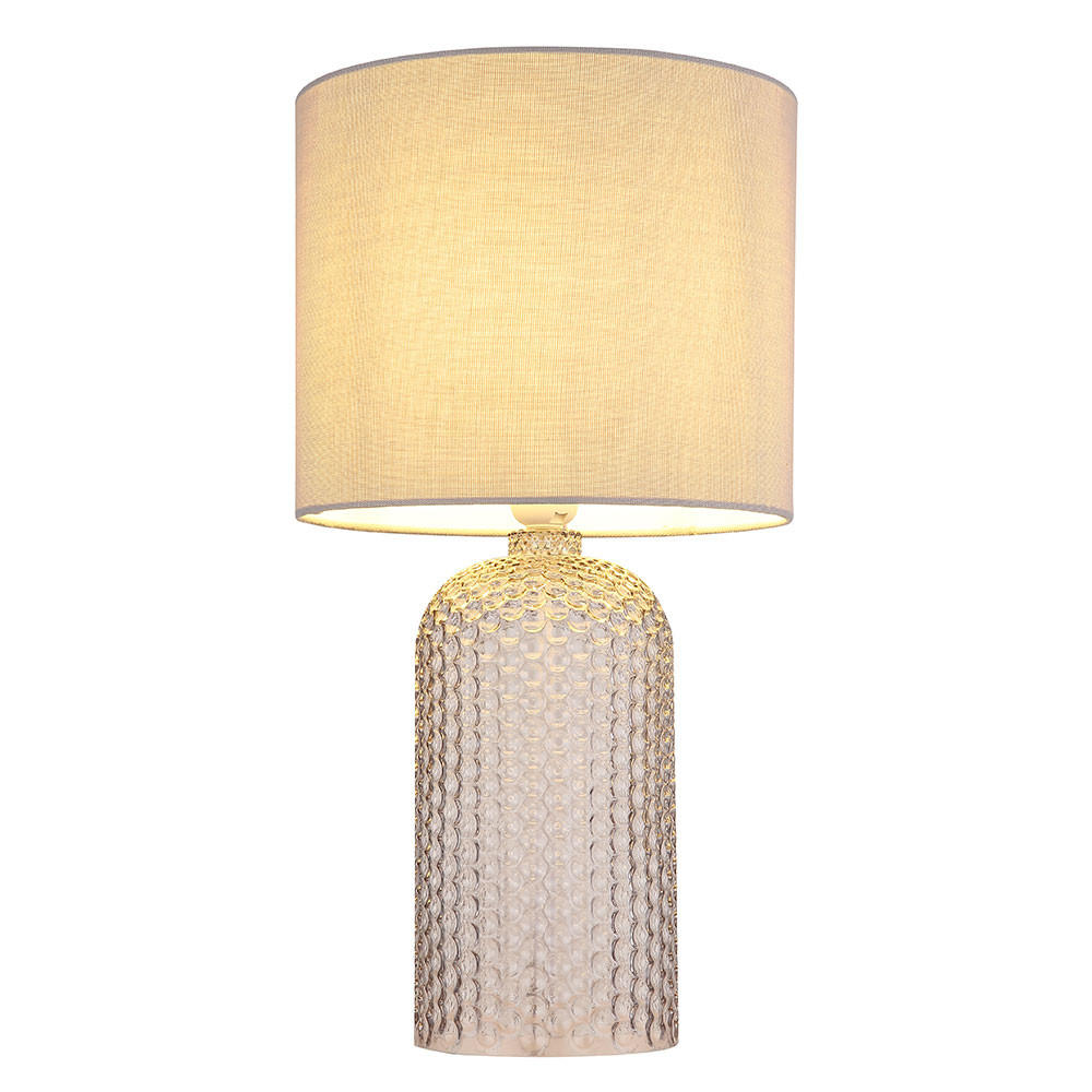 TISCHLEUCHTE SOFIA Grau Glas Textil - Grau, Glas (26.5/26.5/50cm) - Globo Lighting