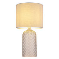 TISCHLEUCHTE SOFIA Grau Glas Textil - Grau, Glas (26.5/26.5/50cm) - Globo Lighting