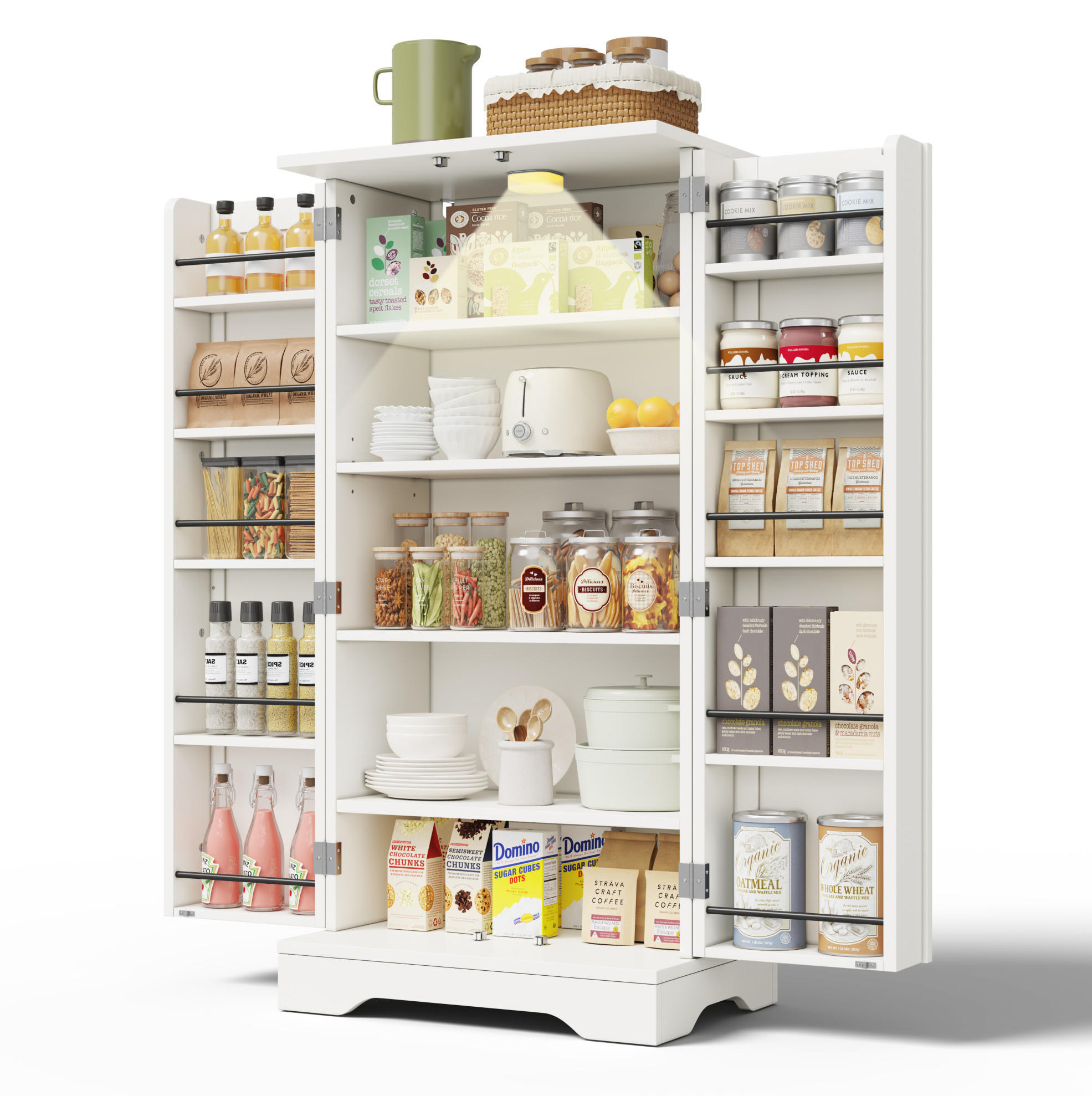 Meubliv Hochschrank Weiß 40x120x60 cm