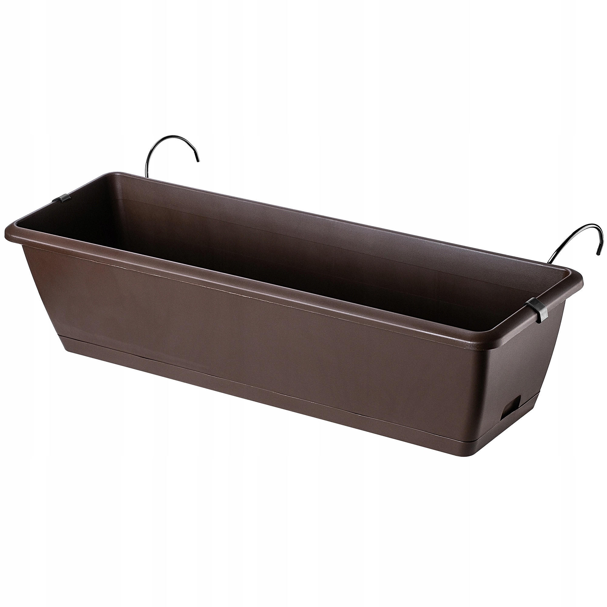 BALKONKASTEN 60 cm mit Griffen, Braun - Braun, Kunststoff (19/59cm) - KADAX