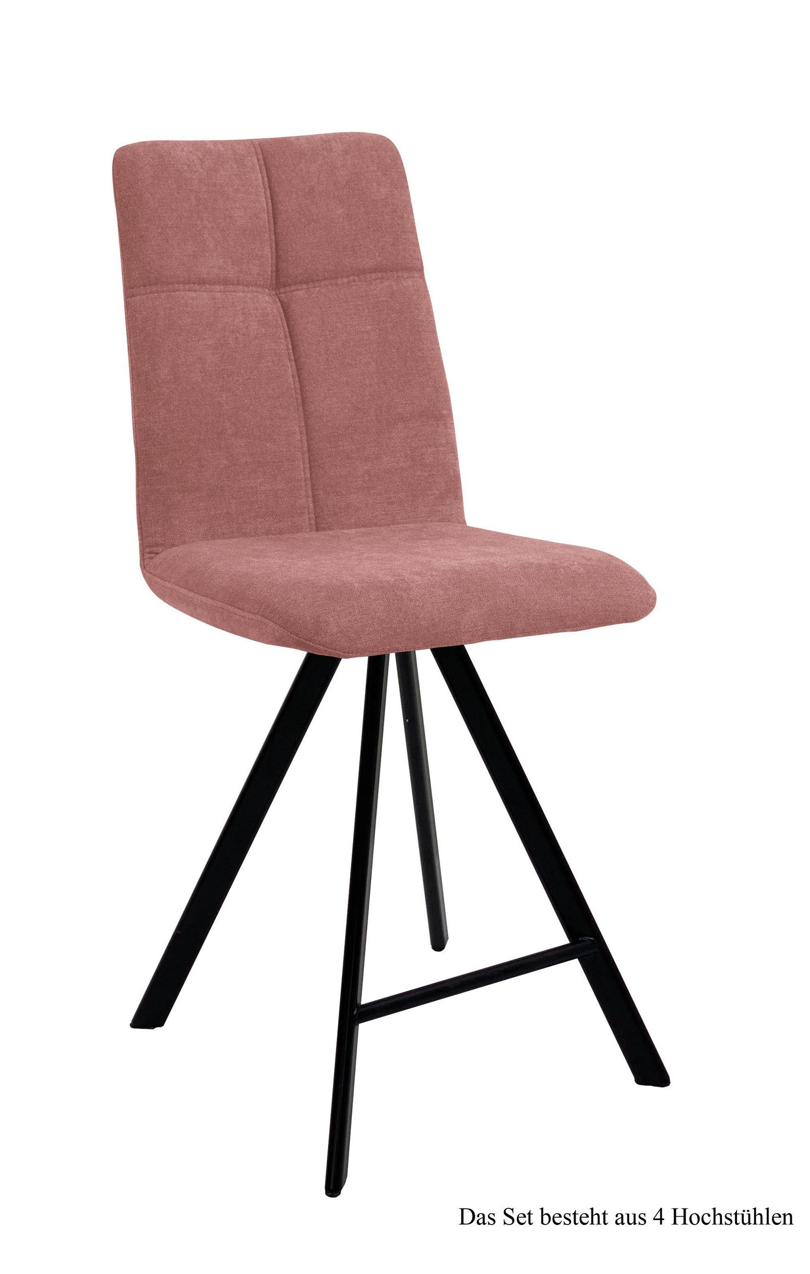 THEKENSTUHL (4er-Set) Deirdre 47x109x60 Schwarz/Rosewood - Dunkelrosa/Schwarz, Kunststoff (60/109/47cm) - 58aufmkessel