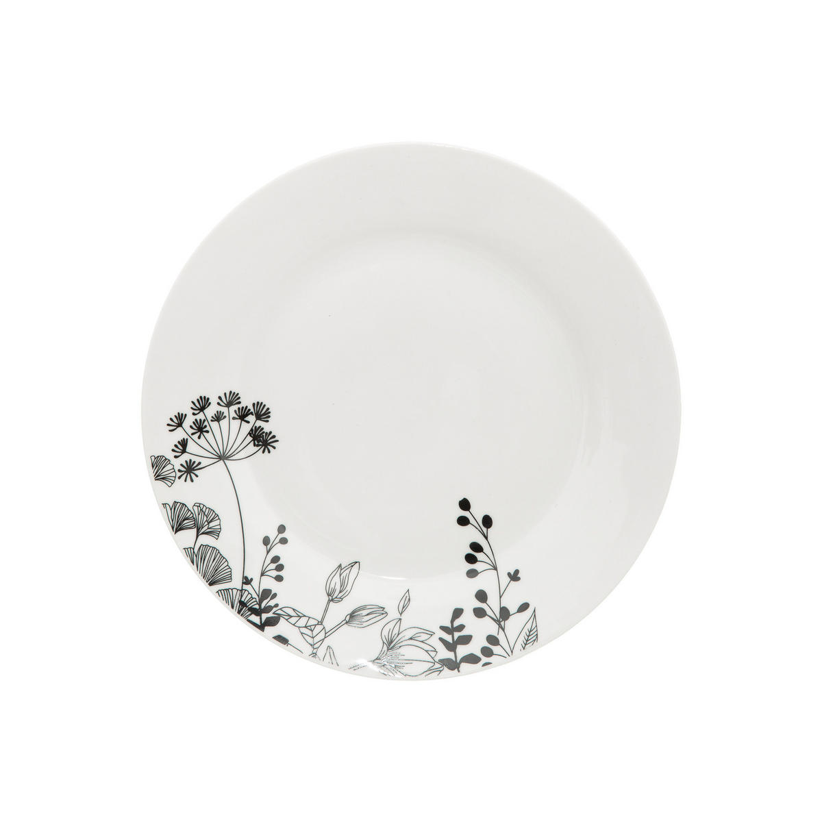 PORZELLANSERVICE für 6 Personen White Floral Weiß 26,5/2,9/26,5 cm - Weiß, Keramik (2.9cm) - Secret de Gourmet