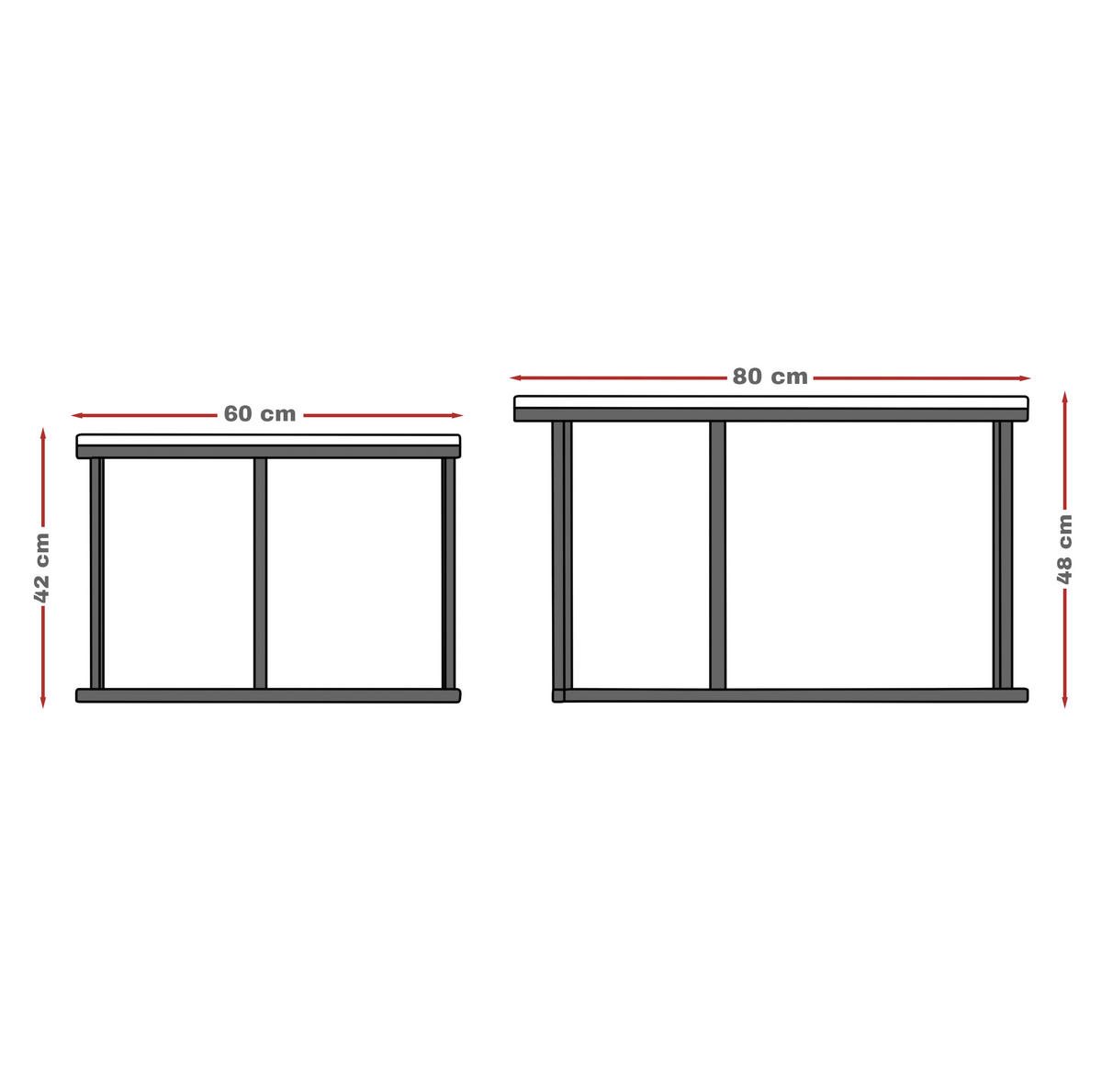 COUCHTISCH rund Groß, Wotan Eiche, Rahmen Weiß - Eiche Wotan/Weiß, Holzwerkstoff (80/80/48cm) - Idohome