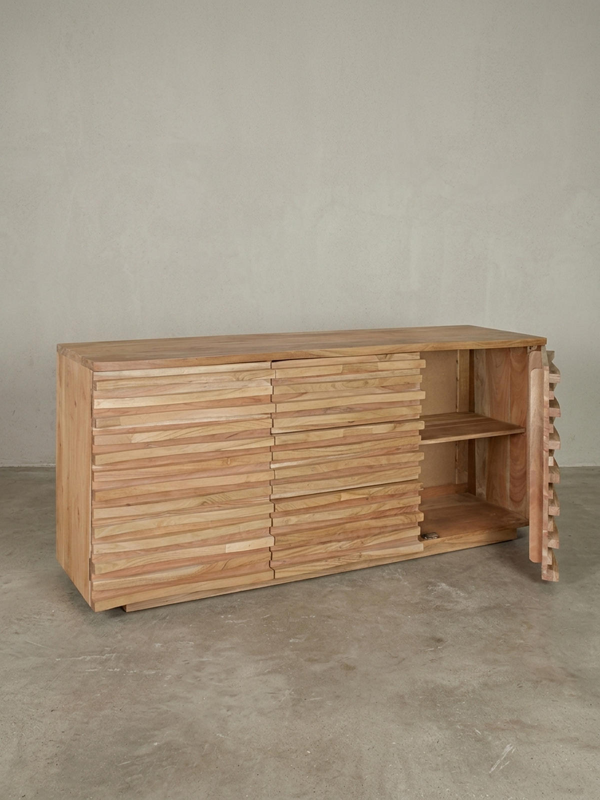 SIDEBOARD – Akazie Massivholz, 160x75x43 cm, mit Baumkante, Landhausstil - Braun, Akazienholz/Holz (160/75/43cm) - KADIMA DESIGN