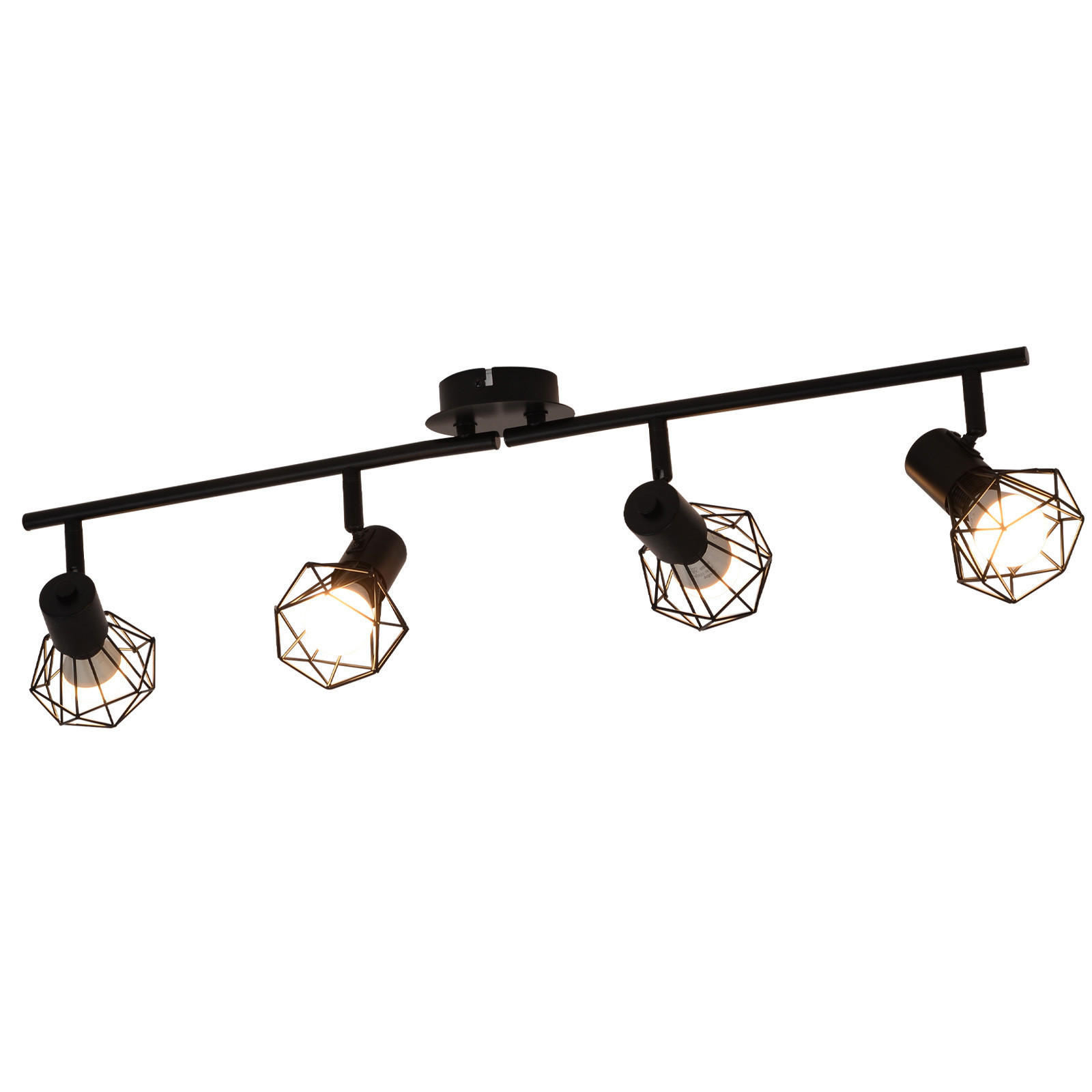 DECKENSTRAHLER Chloris 4-flammig 71/10/20 cm - Schwarz, Metall (71/10/20cm) - Nettlife