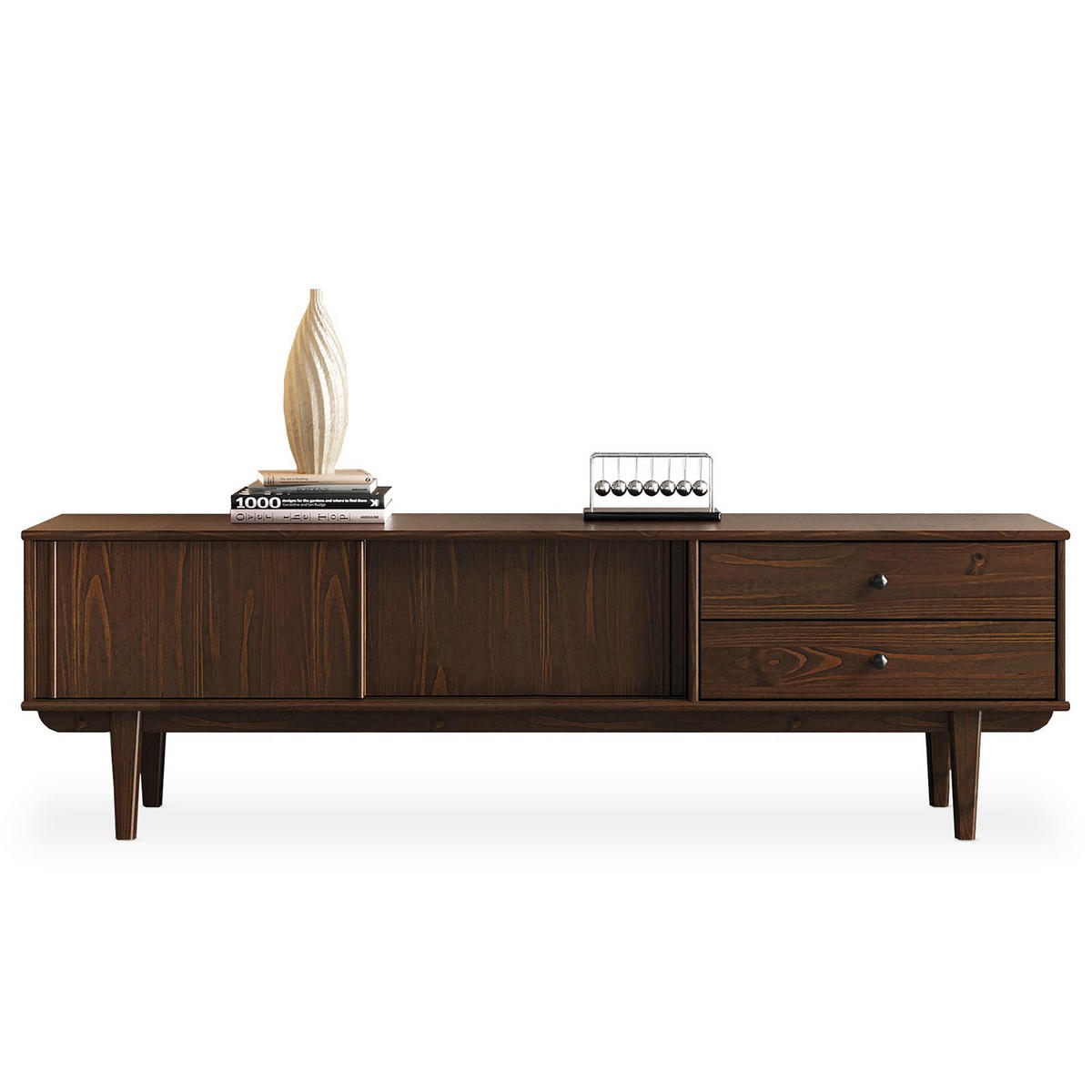 LOWBOARD SIMONA nussbaum - Nussbaumfarben, Holz (175/52/41cm) - IDIMEX