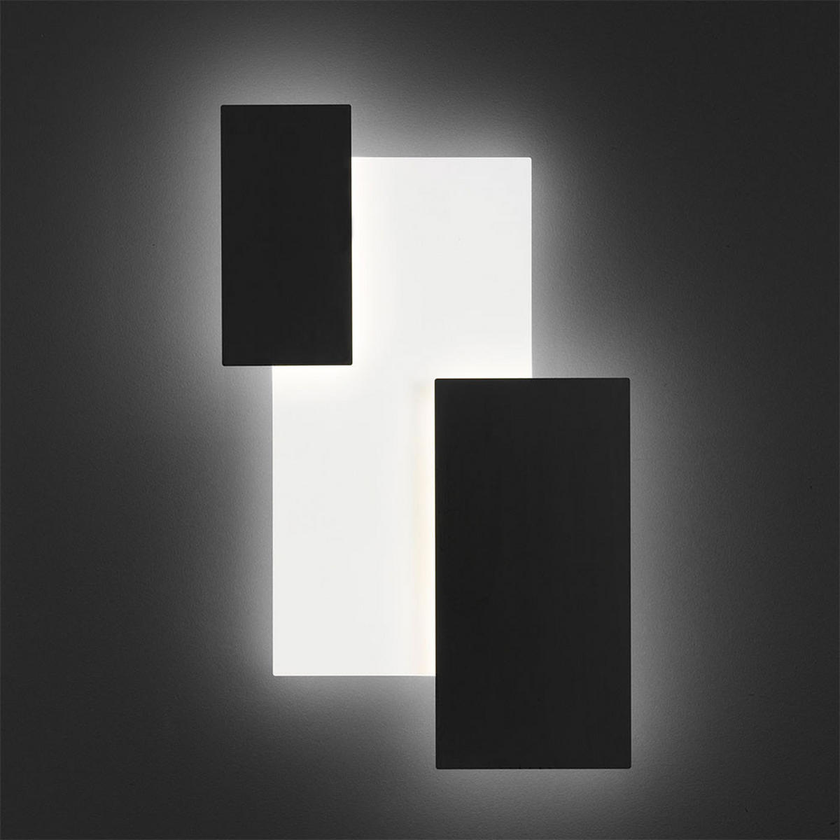 LED WANDLEUCHTE Metall Schwarz Glas satiniert - Schwarz, Glas (33/6.5/53cm) - Wofi