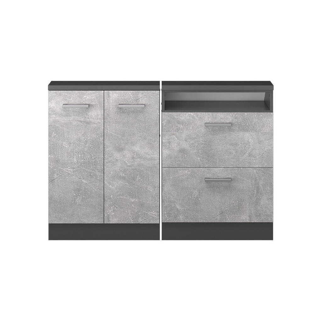 Vicco Dachschrägenschrank-Set | Weiß, Anthrazit | 120/83.8/46 cm | Grau, Anthrazit