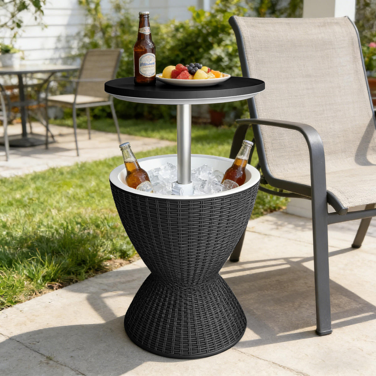 HLADNI bar - crna, metal/plastika (48.5/48.5/82cm) - Relaxdays