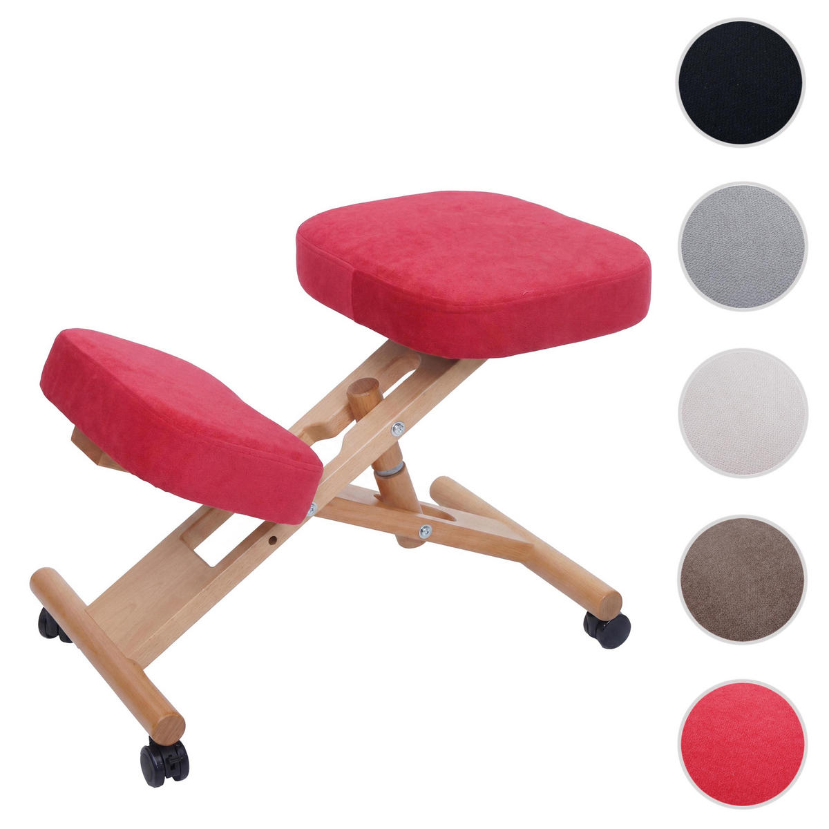 KNIESTUHL Rot - Rot, Textil (42/73/65cm) - MCW