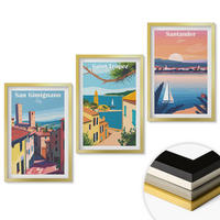 WANDBILDER 3er Set - 40x60 cm Goldrahmen - Italienische Stadtlandschaften - Goldfarben, Kunststoff (40/60cm) - ArtPrintCave