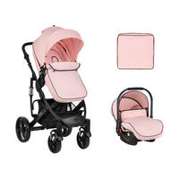 KOMBIKINDERWAGEN 3 in 1 Beloved pink Babywanne Autositz Wickeltasche faltbar - Pink, Metall (77/58.9/109cm) - Kikka boo