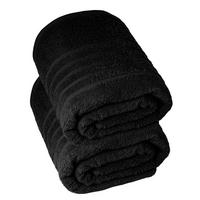 BADETUCH London Schwarz 2er Set 100x150 - Schwarz, Textil (100/150cm) - Lashuma