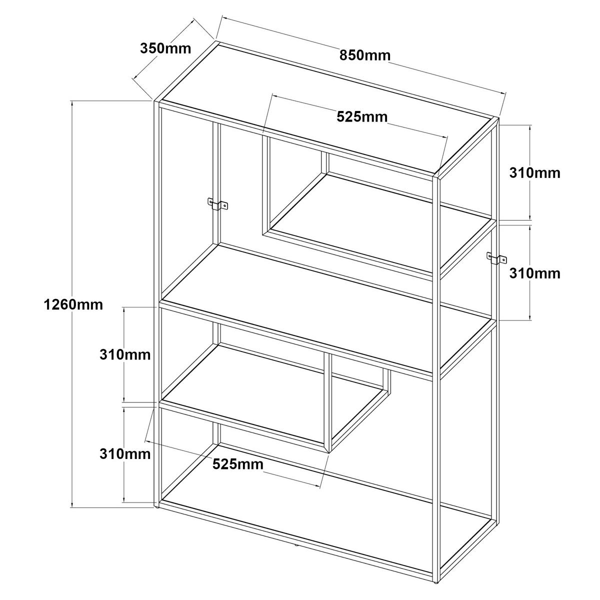 STANDREGAL Sievi - Schwarz, Metall (85/126/35cm) - [en.casa]