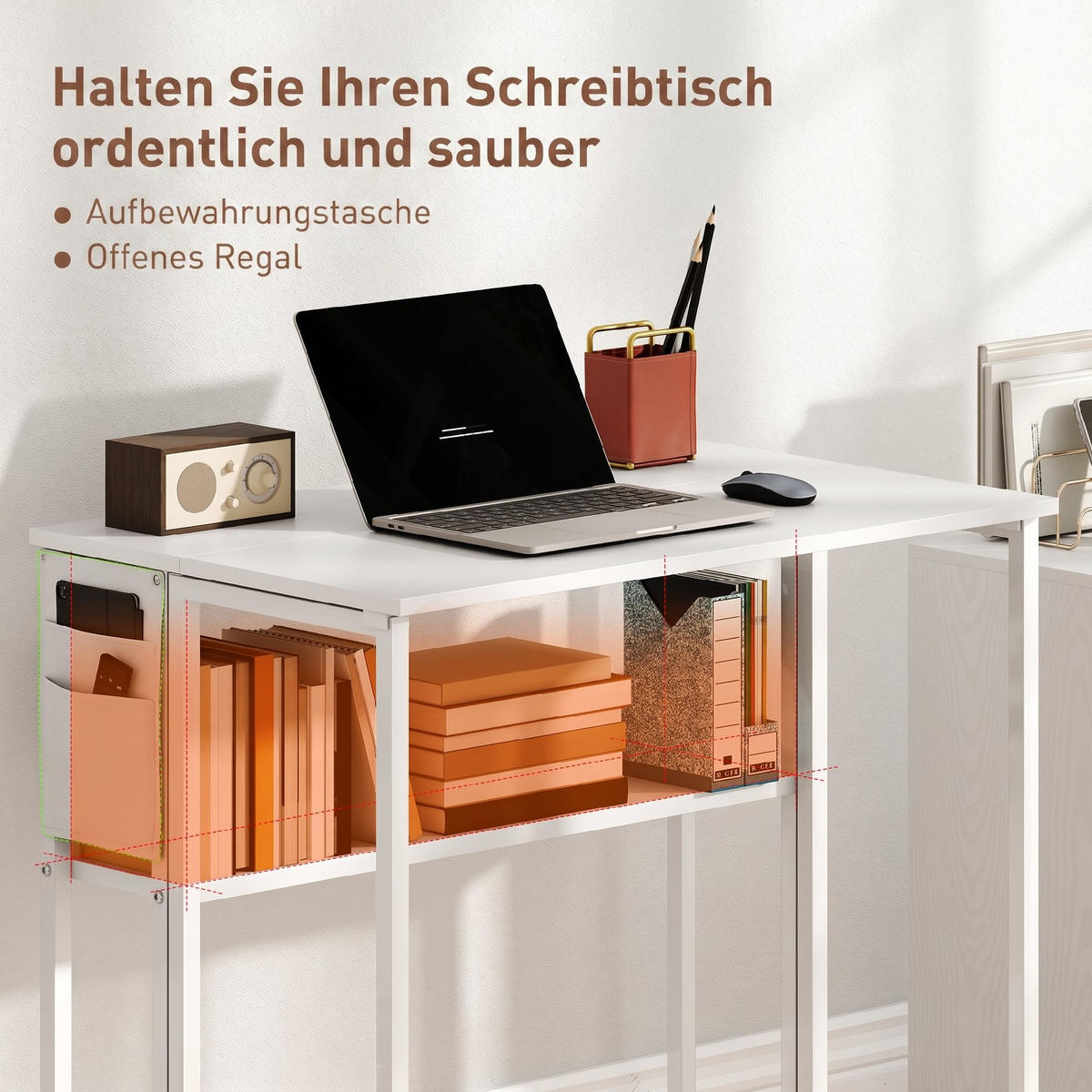 SCHREIBTISCH Weiß 50.0/80.0/75.0 cm - Weiß, Holzwerkstoff (50/80/75cm)
