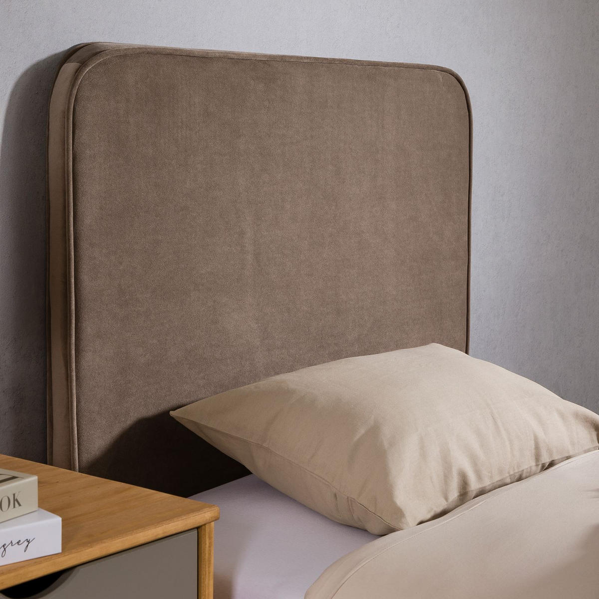 KOPFTEIL LUNAR 90X190 CM - Greige, Textil (90/68/6cm) - IDIMEX