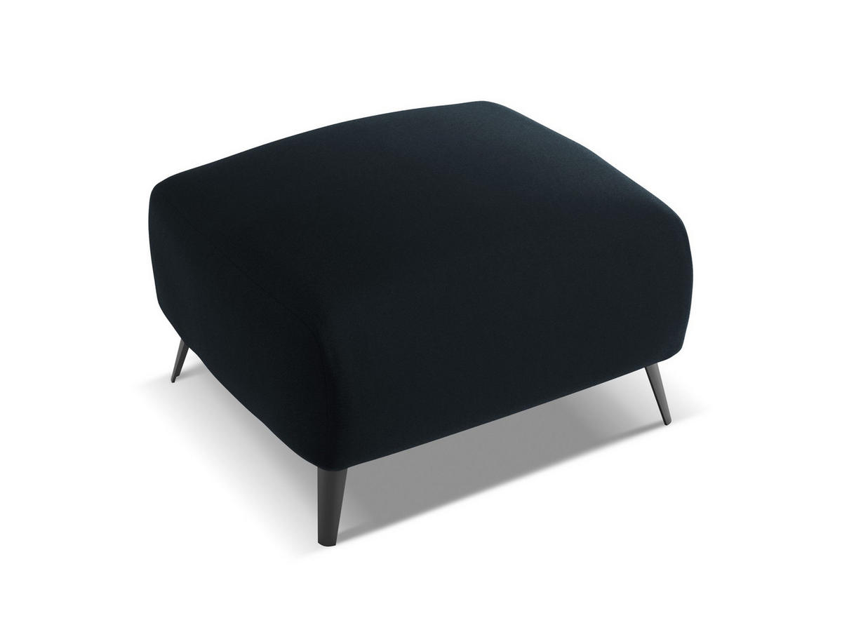POUF Samt Stoff Blau - Blau/Schwarz, Textil/Metall (65/44/65cm) - Makamii
