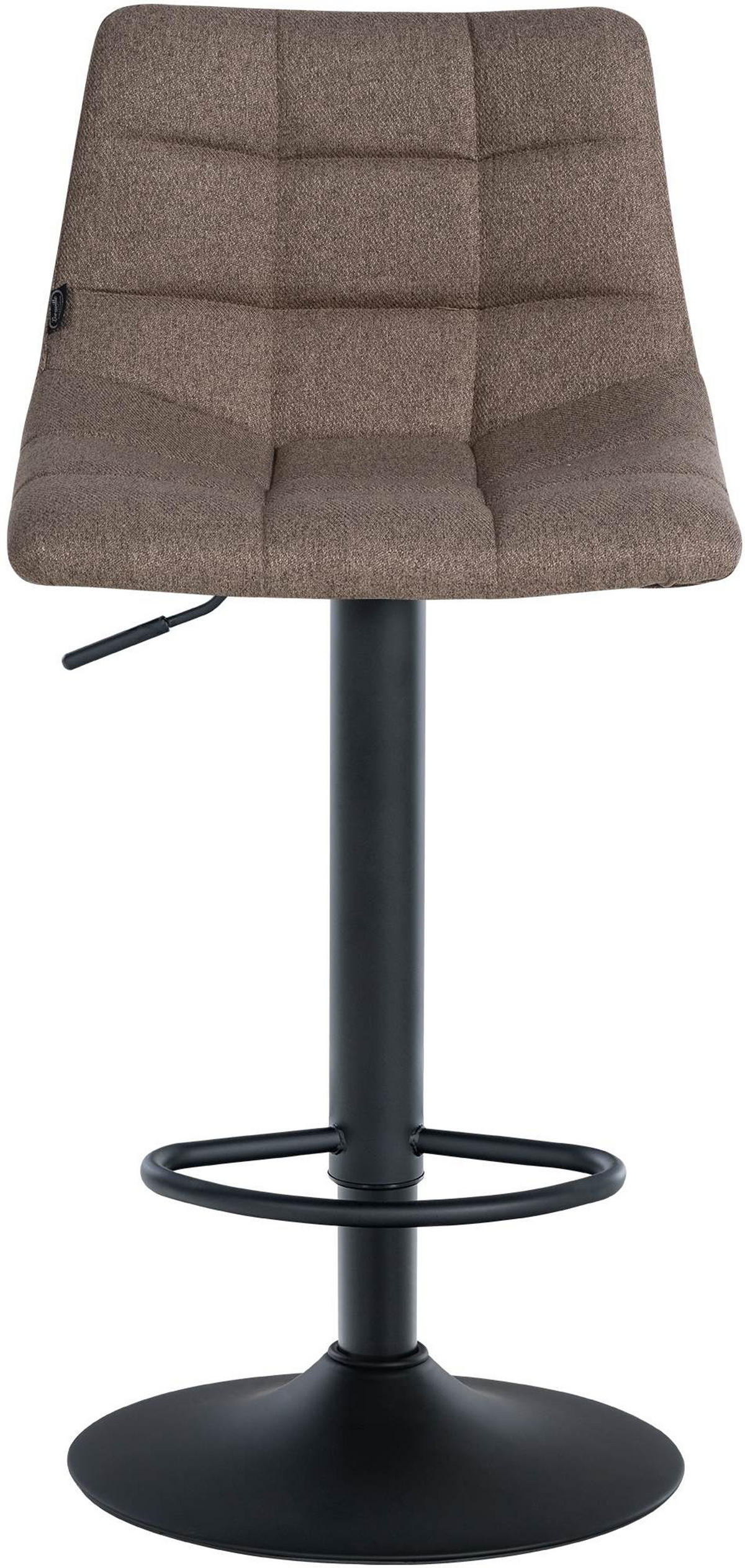 BARHOCKER James Stoff schwarz taupe - Schwarz/Grau, Textil/Metall (43/108.5/46.5cm) - TPFLiving