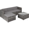 RATTANLOUNGE Lignano,variabel aufstellbar,grau - Grau, Kunststoff - tectake