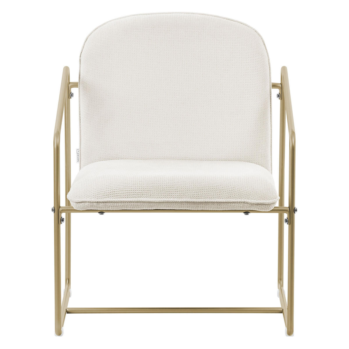 LOUNGESESSEL 2er Set, Beige - Goldfarben, Metall (65/76/61cm) - ML-DESIGN