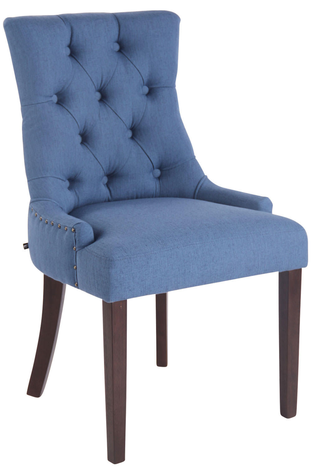 ESSZIMMERSTUHL Aboli Stoff, antik Blau - Blau/Dunkelbraun, Holz/Textil (55/92/58cm) - TPFLiving