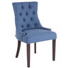 ESSZIMMERSTUHL Aboli Stoff, antik Blau - Blau/Dunkelbraun, Holz/Textil (55/92/58cm) - TPFLiving