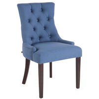 ESSZIMMERSTUHL Aboli Stoff, antik Blau - Blau/Dunkelbraun, Holz/Textil (55/92/58cm) - TPFLiving