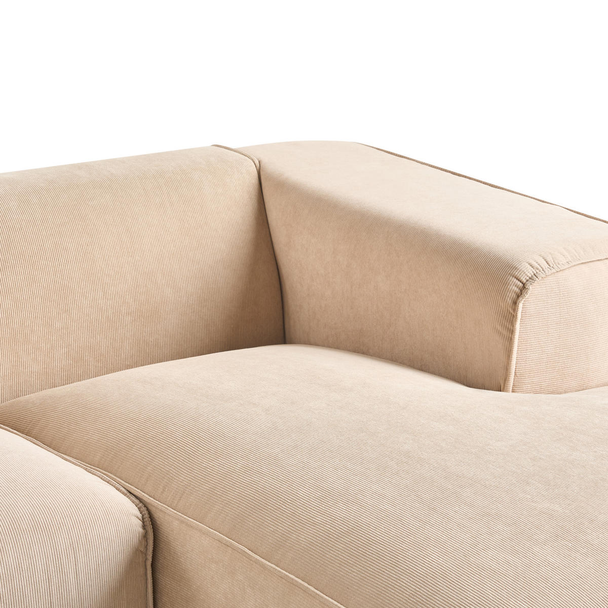 ECKSOFA Cord Beige rechtsseitig Dolva - Beige, Textil (294/170cm) - Beliani