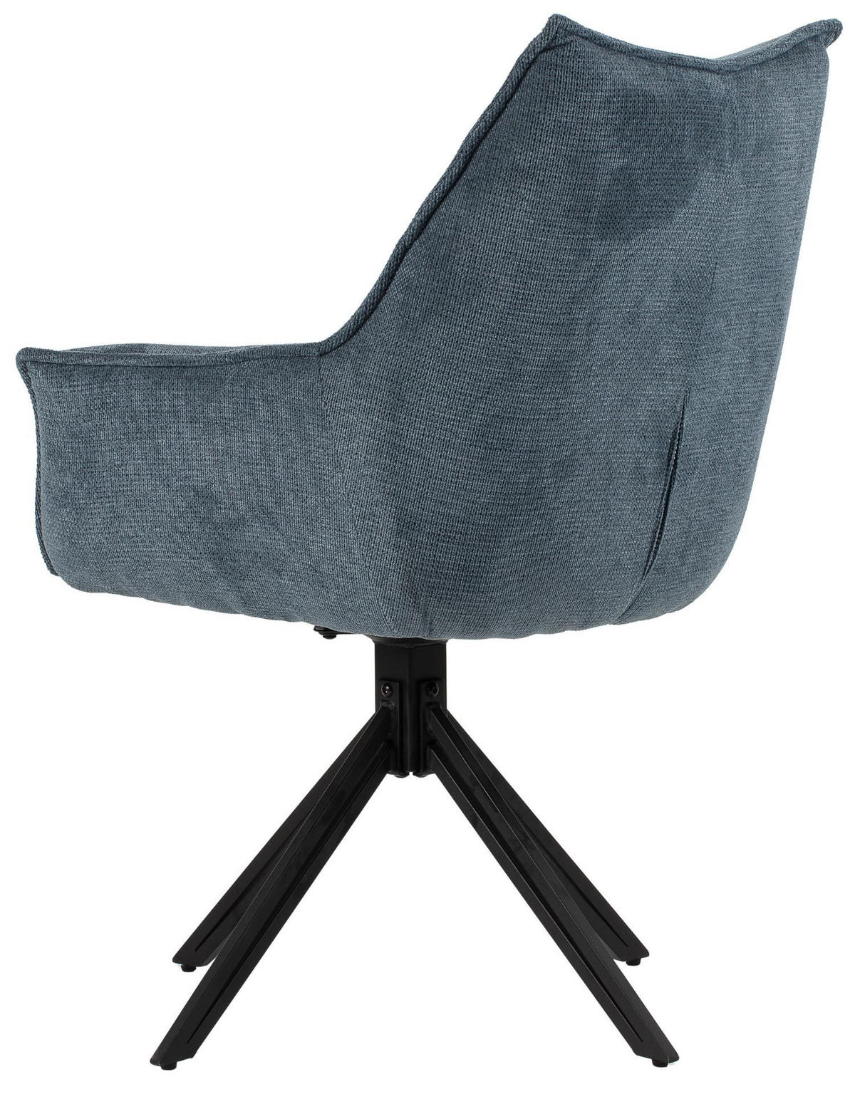 DININGSESSEL Ginosa - drehbar - blau - Blau/Schwarz, Textil/Metall (62/90/66cm) - bene living