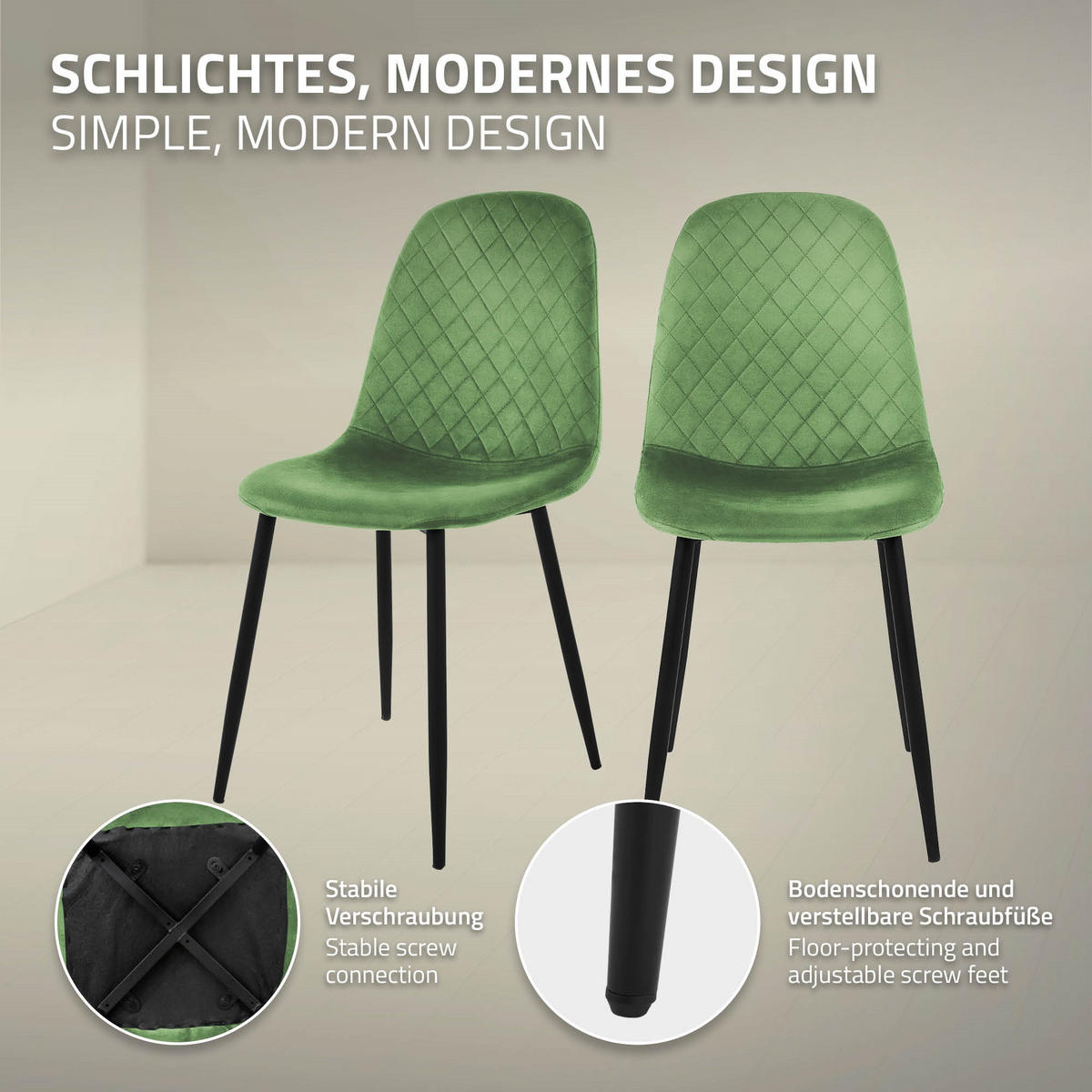 JÍDELNÍ ŽIDLE, sada 4 ks, šalvějový samet - černá/šalvějově zelená, kov/textil (51/89/44cm) - ML-DESIGN