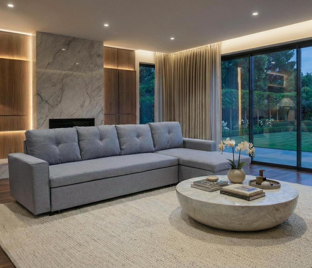 ECKSOFA MIT BETTKASTEN Grau - Grau, Textil (290/150cm) - MCW