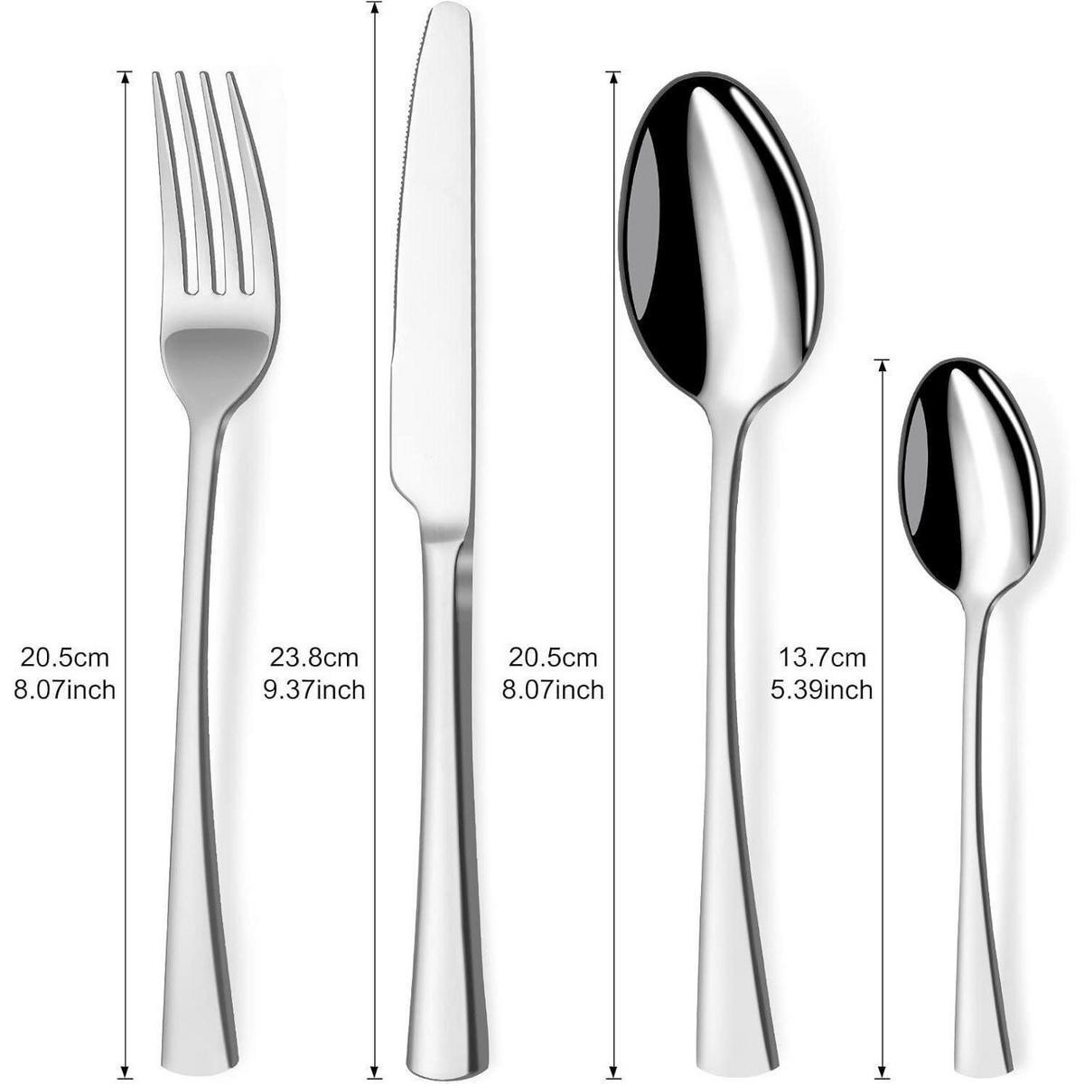 BESTECKSET 24-teilig für 6 Personen Edelstahl Silberfarben - Silberfarben, Metall