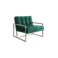 LOUNGESESSEL Duban Grün Samtstoff - Smaragdgrün/Silberfarben, Holz/Textil (84/81/89cm) - S-Style Möbel