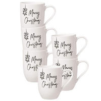 BECHER MIT HENKEL 'MERRY CHRISTMAS' Statement weiß 290 ml 6er Set - Weiß, Keramik (0.29L) - Villeroy & Boch