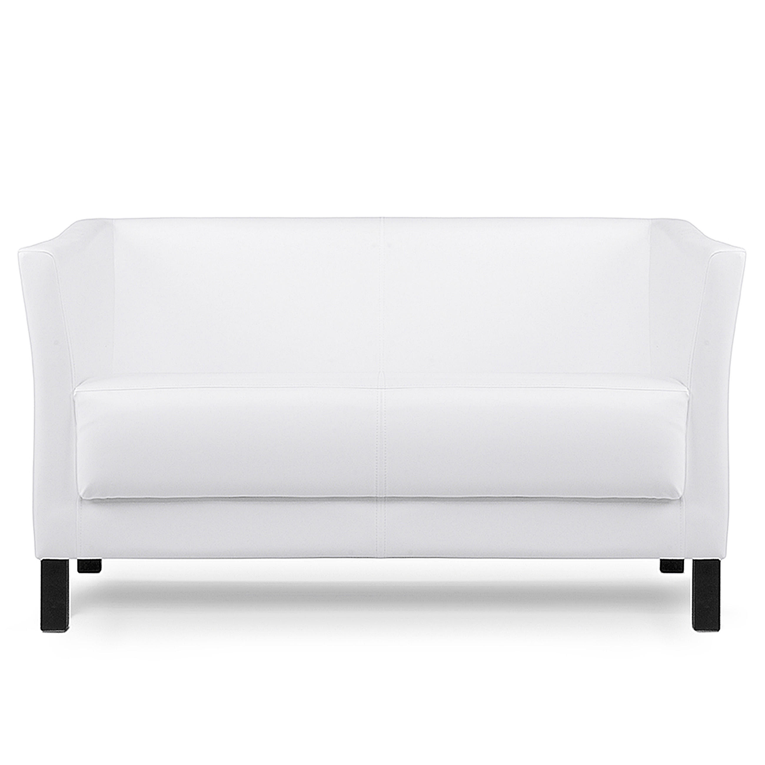 2-SITZER-SOFA ESPECTO Lederoptik, weiß - Schwarz/Weiß, Textil (67/71/130cm) - KONSIMO®