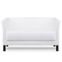 2-SITZER-SOFA ESPECTO Lederoptik, weiß - Schwarz/Weiß, Textil (67/71/130cm) - KONSIMO®