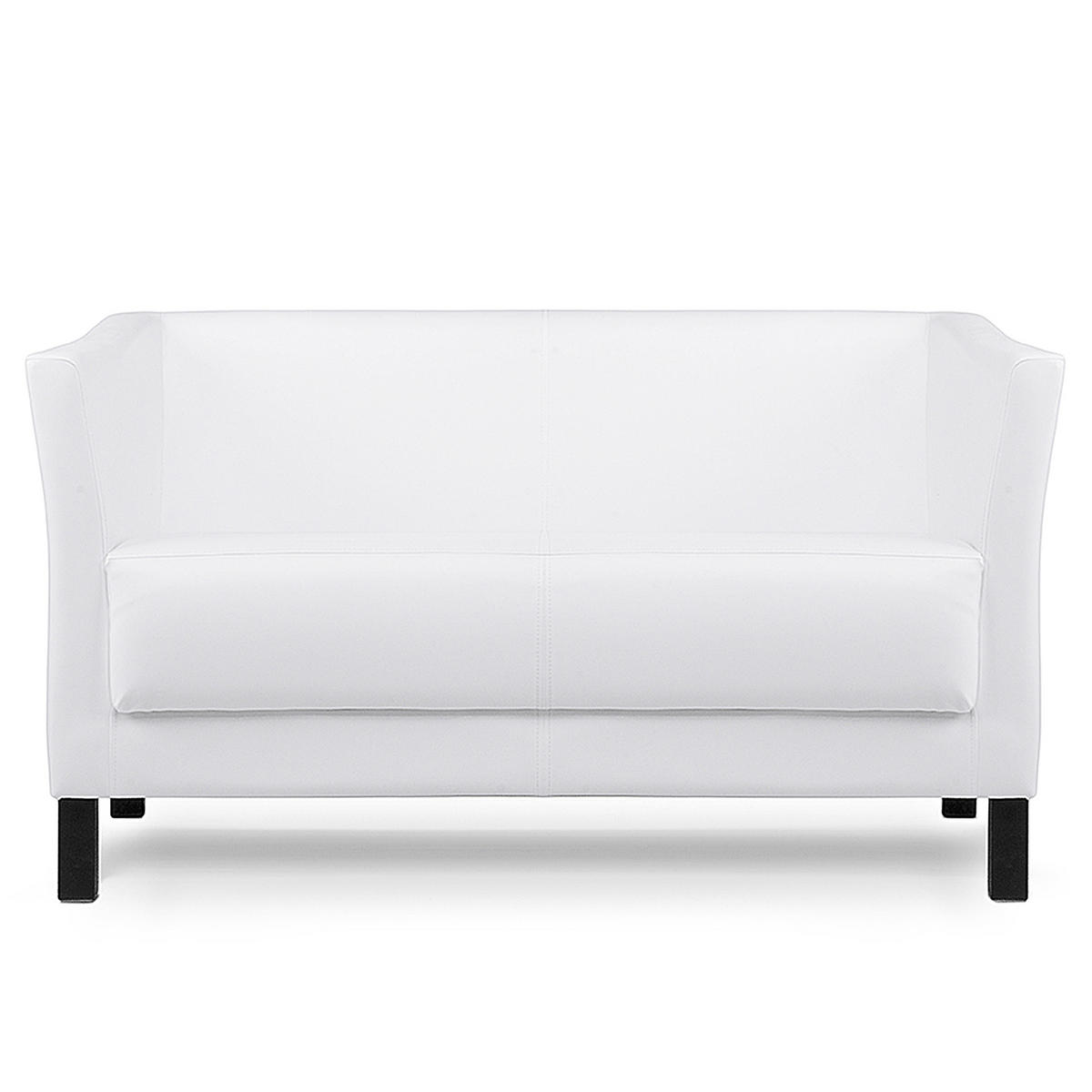 2-SITZER-SOFA ESPECTO Lederoptik, weiß - Schwarz/Weiß, Textil (67/71/130cm) - KONSIMO®