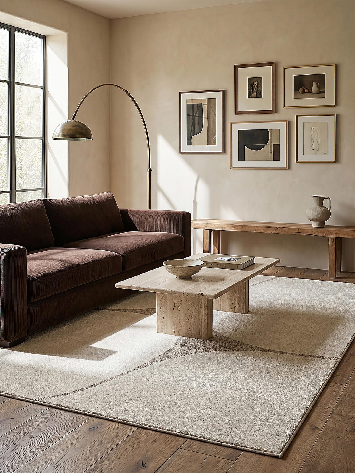 KURZFLORTEPPICH Abstrakt MUOTA Polypropylen Creme 140 x 200 cm - Beige, Textil (140/200cm) - KADIMA DESIGN