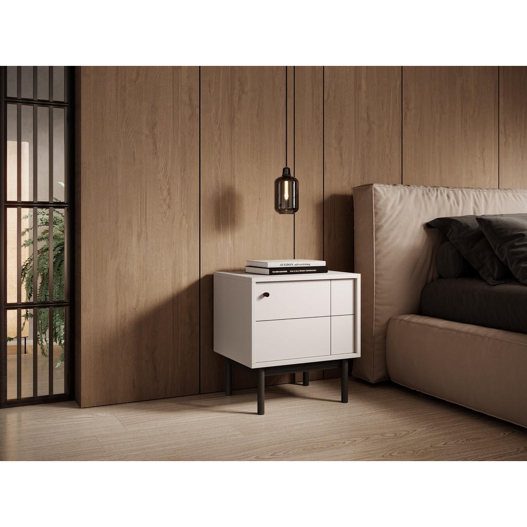 Thumbnail - Selsey Nachttisch, Taupe, Holzwerkstoff, 2 Fächer, Rechteckig, 54x56.6x39 cm, Schlafzimmer, Nachttische