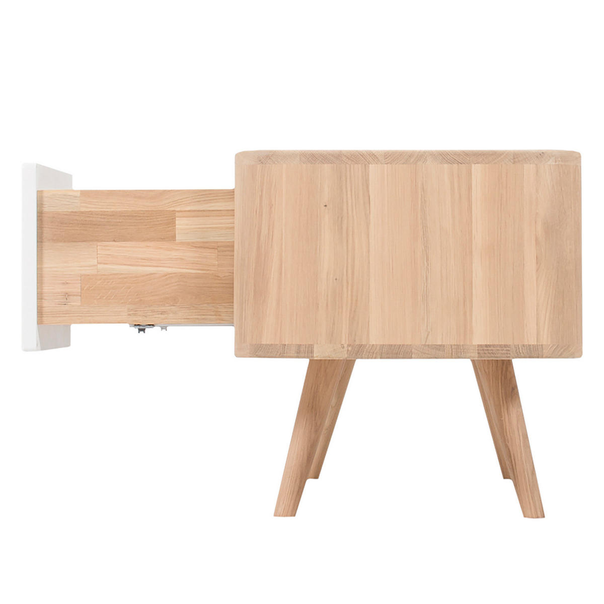 TV-LOWBOARD - Wildeiche teilmassiv - Wildeiche, Holzwerkstoff (135/45/42cm) - home24