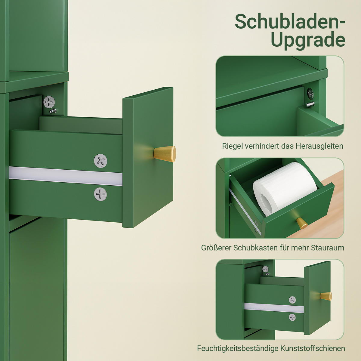 HOCHSCHRANK schmal Grün - Grün, Holzwerkstoff (20/180/20cm) - SoBuy