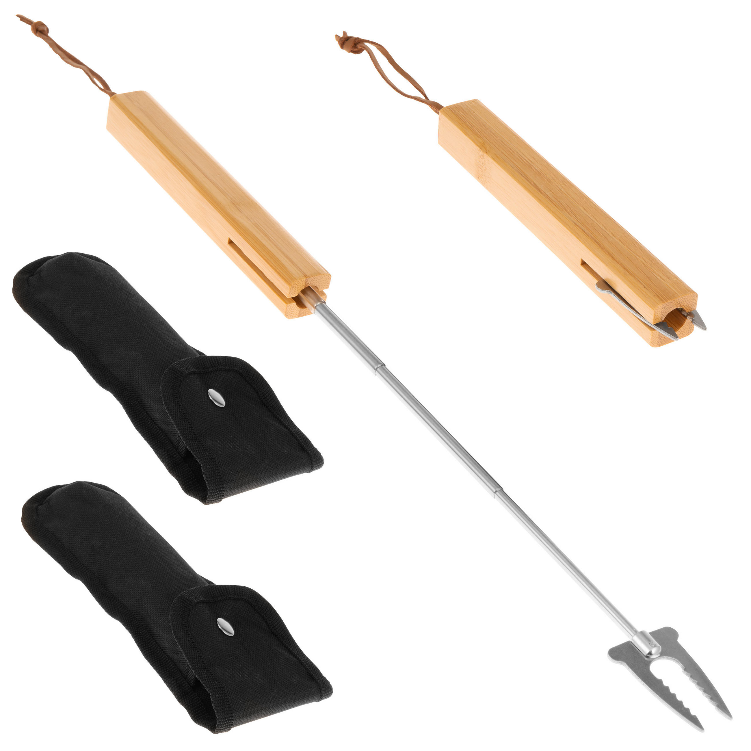 TELESKOP-GRILLGABEL 2er-Set, Edelstahl - Edelstahlfarben, Metall (8cm) - bremermann