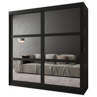 SCHWEBETÜRENSCHRANK 200/200/62 2-türig - Schwarz, Holz/Kunststoff (200/200/62cm) - MÖBEL KRYSPOL