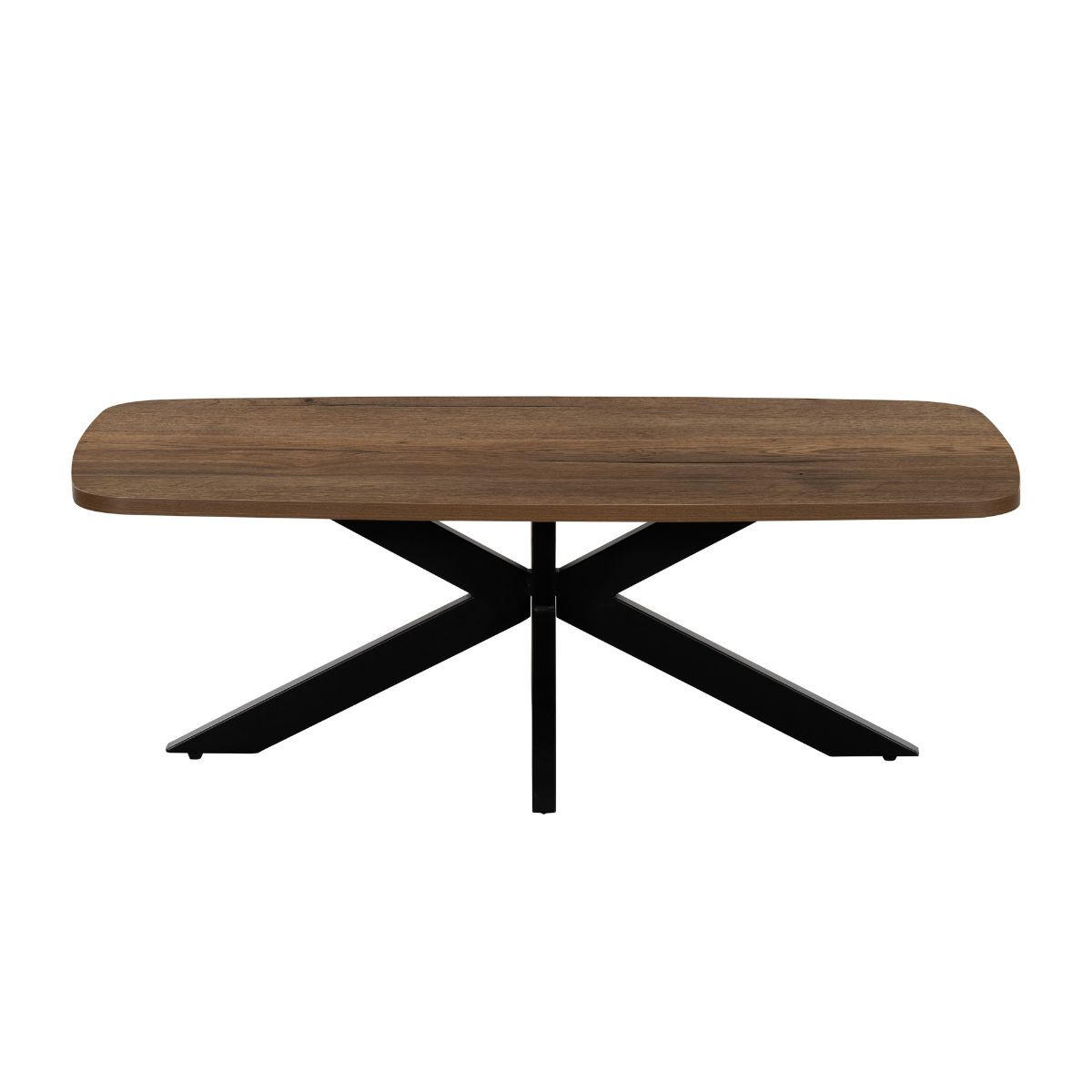 COUCHTISCH Jaimy – Dunkelbraun – dänisch oval – Melamin & Metall – 100 cm - Braun, Metall (100/50/35cm) - Giga Meubel